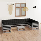 Tuinset van massief grenenhout voor comfortabele buitenmomenten - Grijs / Ja - Tuinsets