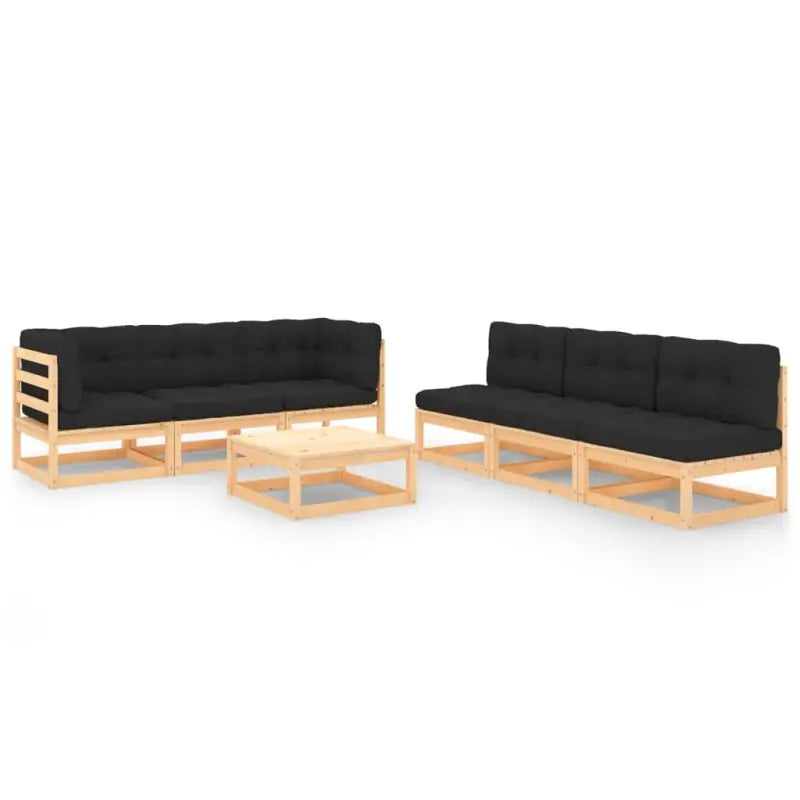 Tuinset van massief grenenhout voor comfortabele buitenplek - Tuinsets