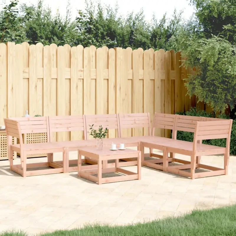 Tuinset van massief grenenhout voor een comfortabele zitervaring - Natuurlijk douglashout / zonder kussens - Tuinsets