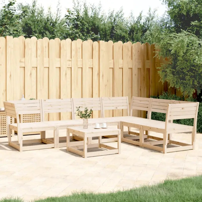 Tuinset van massief grenenhout voor een comfortabele zitervaring - Natuurlijk grenenhout / zonder kussens - Tuinsets