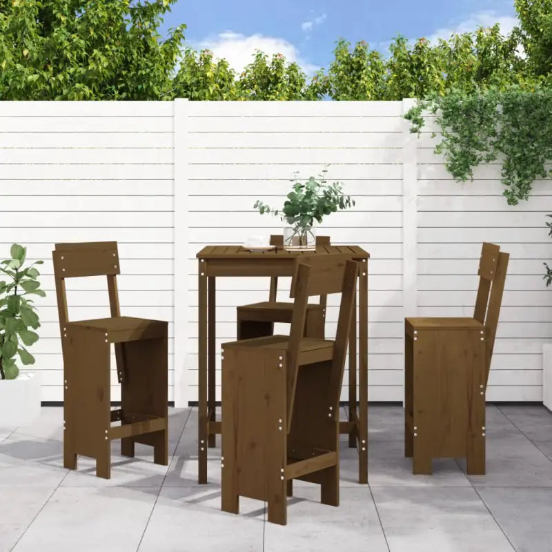 Tuinset van massief grenenhout voor gezellige buitenmogelijkheden - Honingbruin grenenhout - Tuinsets