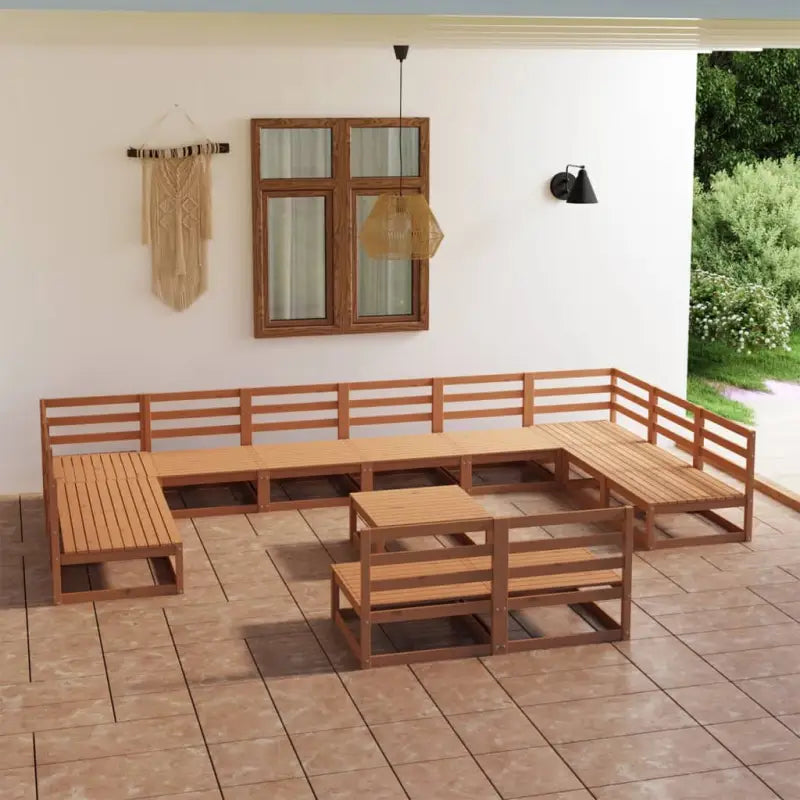 Tuinset van massief grenenhout voor gezellige buitenmomenten - Honingbruin / Nee - Tuinsets