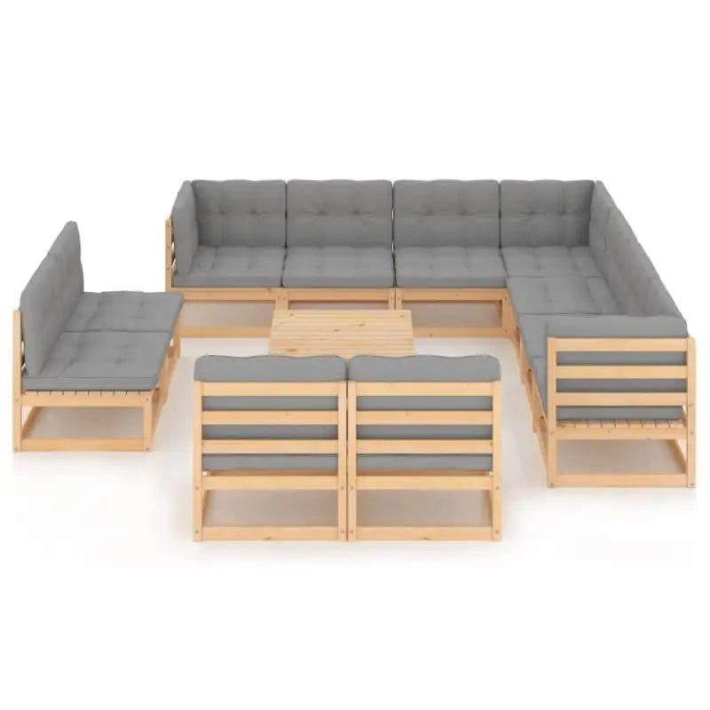 Tuinset van massief grenenhout voor gezellige buitenmomenten - Tuinsets