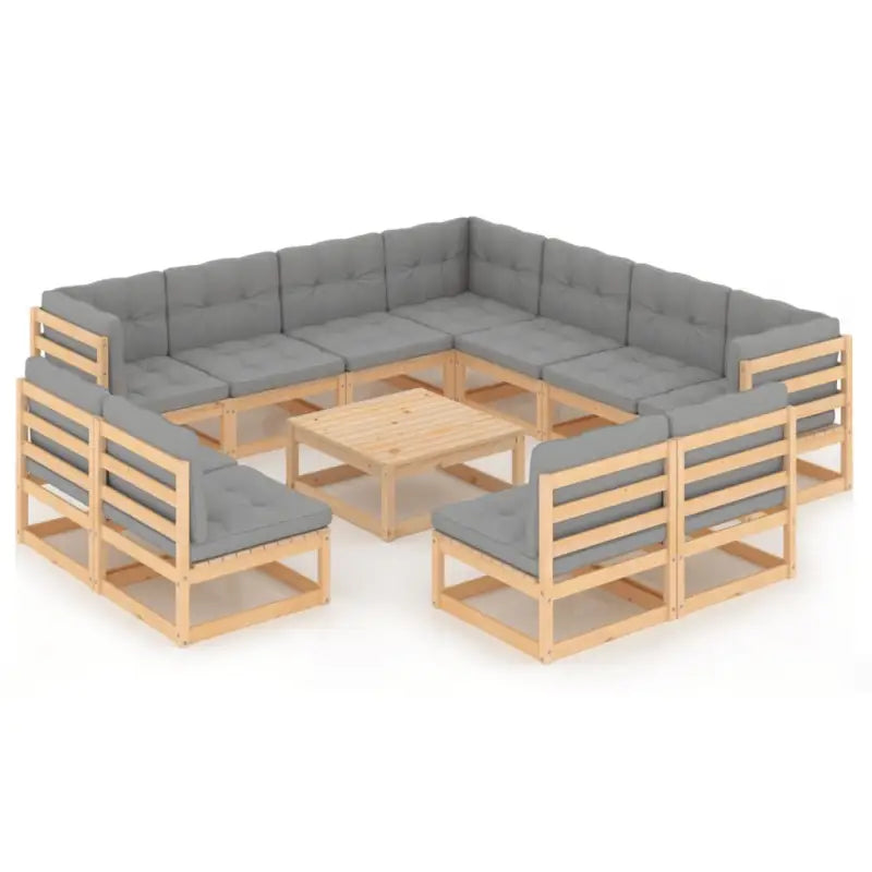 Tuinset van massief grenenhout voor gezellige buitenmomenten - Tuinsets