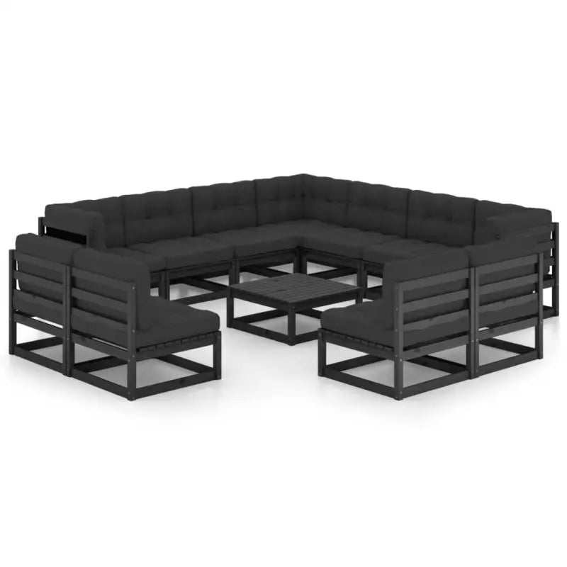 Tuinset van massief grenenhout voor gezellige buitenmomenten - Zwart / Ja - Tuinsets