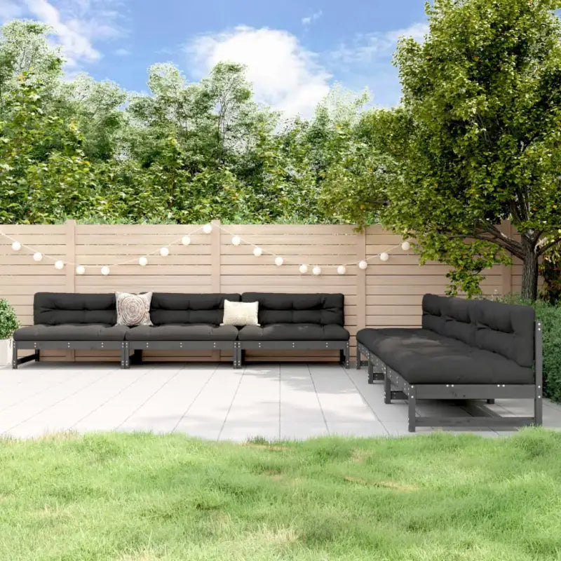 Tuinset van massief grenenhout voor gezellige tuin of terras bijeenkomsten - Grijs - Tuinsets