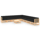 Tuinset van massief grenenhout voor ontspannen buiten genieten - Naturel en antraciet / Ja - Tuinsets