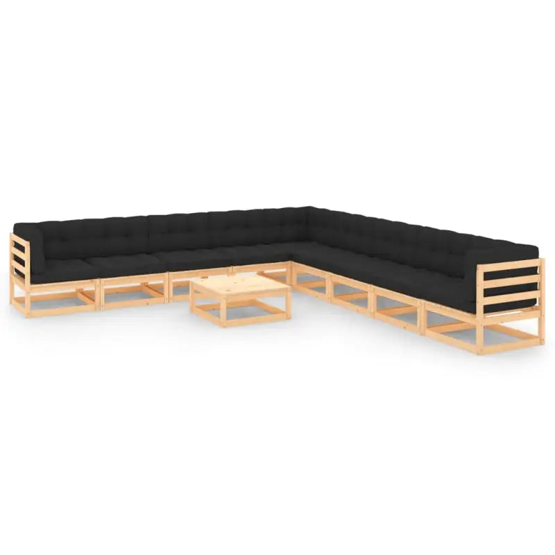 Tuinset van massief grenenhout voor ontspannen buiten genieten - Naturel en antraciet / Ja - Tuinsets
