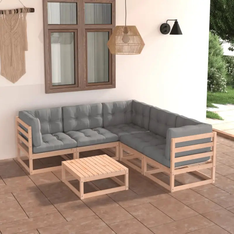 Tuinset van massief grenenhout voor ontspannen buiten genieten - Naturel / Ja - Tuinsets