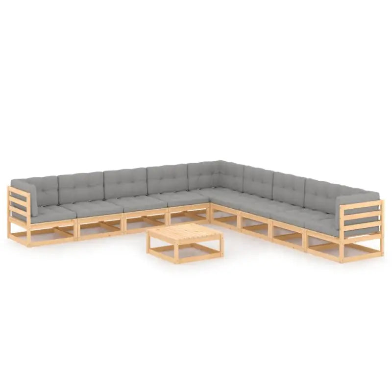 Tuinset van massief grenenhout voor ontspannen buiten genieten - Naturel / Ja - Tuinsets