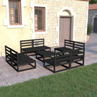 Tuinset van massief grenenhout voor ontspannen buiten genieten - Zwart / Nee - Tuinsets