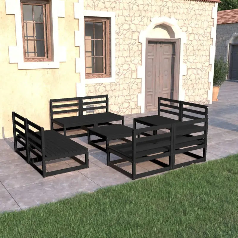 Tuinset van massief grenenhout voor ontspannen buiten genieten - Zwart / Nee - Tuinsets