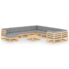 Tuinset van massief grenenhout voor ontspannen buitengebruik - Naturel / Ja - Tuinsets