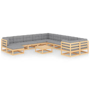 Tuinset van massief grenenhout voor ontspannen buitengebruik - Tuinsets