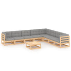 Tuinset van massief grenenhout voor ontspannen buitenmomenten - Naturel / Ja - Tuinsets