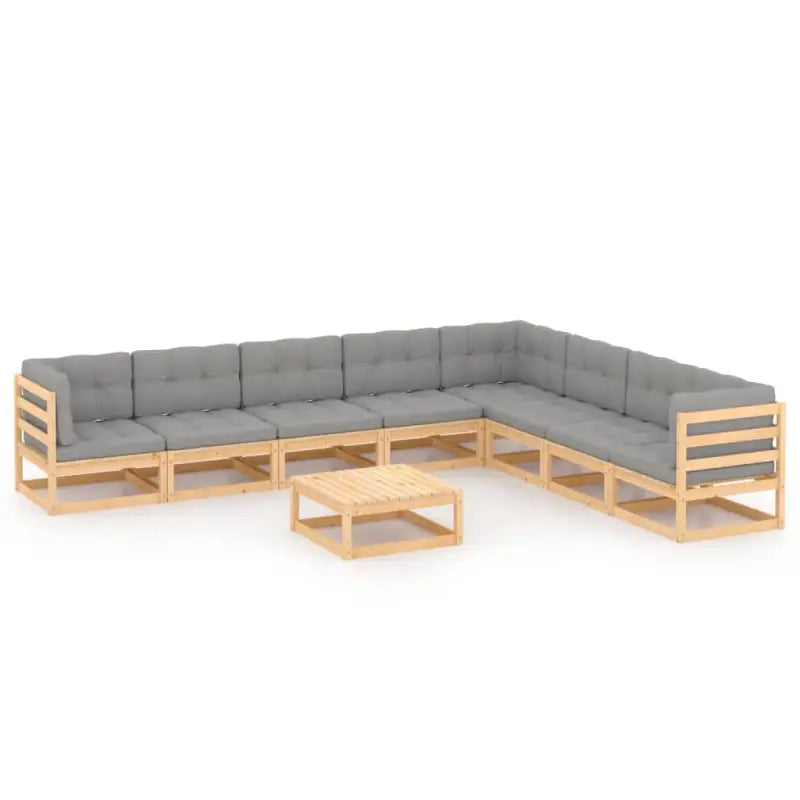 Tuinset van massief grenenhout voor ontspannen buitenmomenten - Naturel / Ja - Tuinsets
