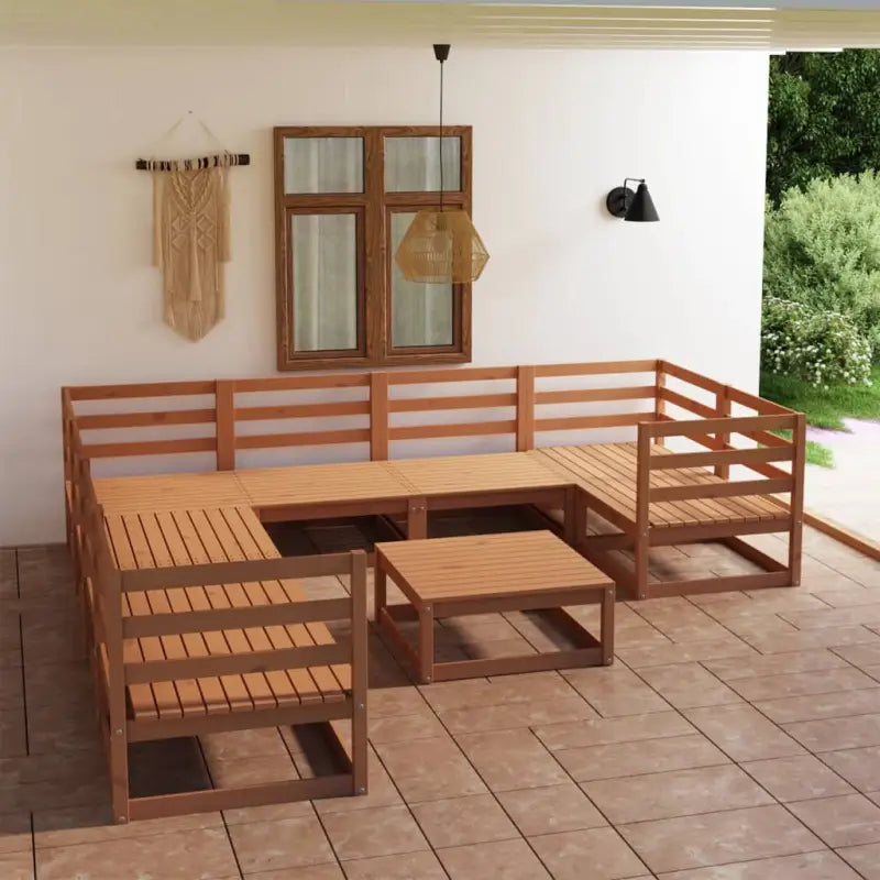 Tuinset van massief grenenhout voor ontspannen buitenplezier - Honingbruin / Nee - Tuinsets
