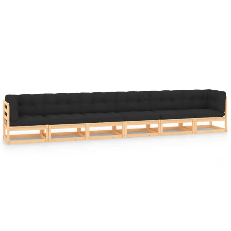 Tuinset van massief grenenhout voor ontspannen buitenplezier - Naturel en zwart / Ja - Tuinsets