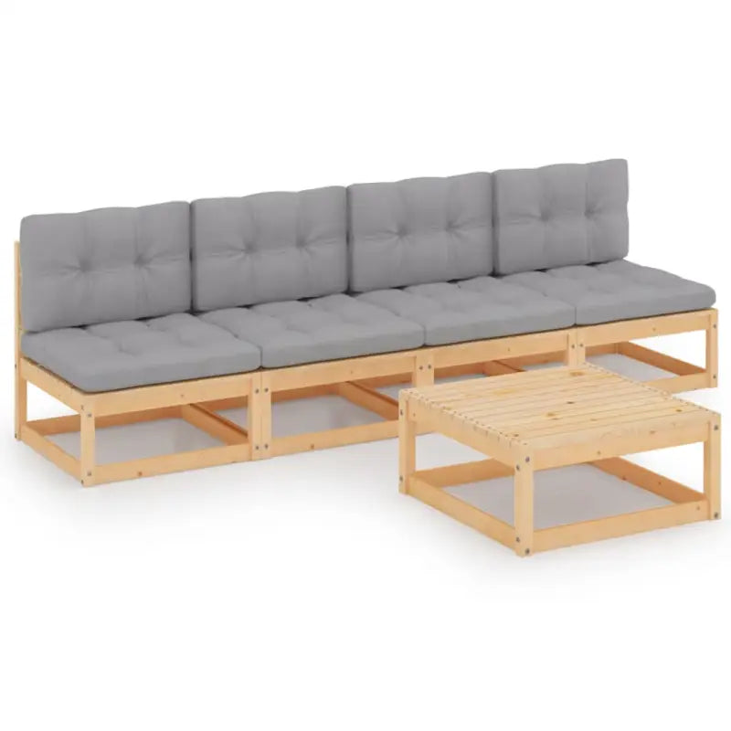 Tuinset van massief grenenhout voor ontspannen buitenplezier - Naturel / Ja - Tuinsets