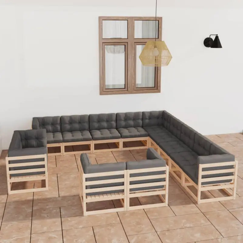 Tuinset van massief grenenhout voor ontspannen genieten buiten - Tuinsets