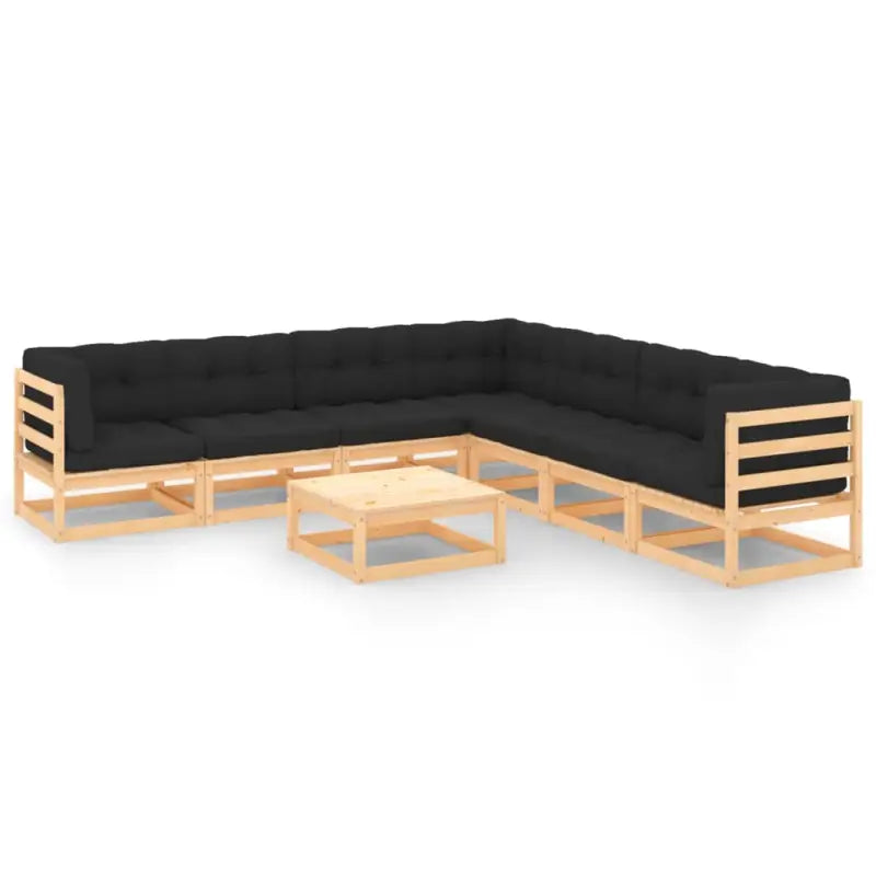 Tuinset van massief grenenhout voor ontspannen zomeravonden - Naturel en antraciet / Ja - Tuinsets