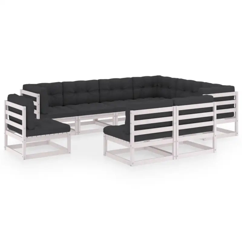 Tuinset van massief grenenhout voor ontspanning en gezellige momenten - Wit / Ja - Tuinsets