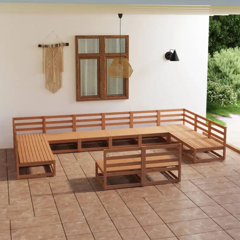 Tuinset van massief grenenhout voor ontspanning en gezelligheid - Honingbruin / Nee - Tuinsets