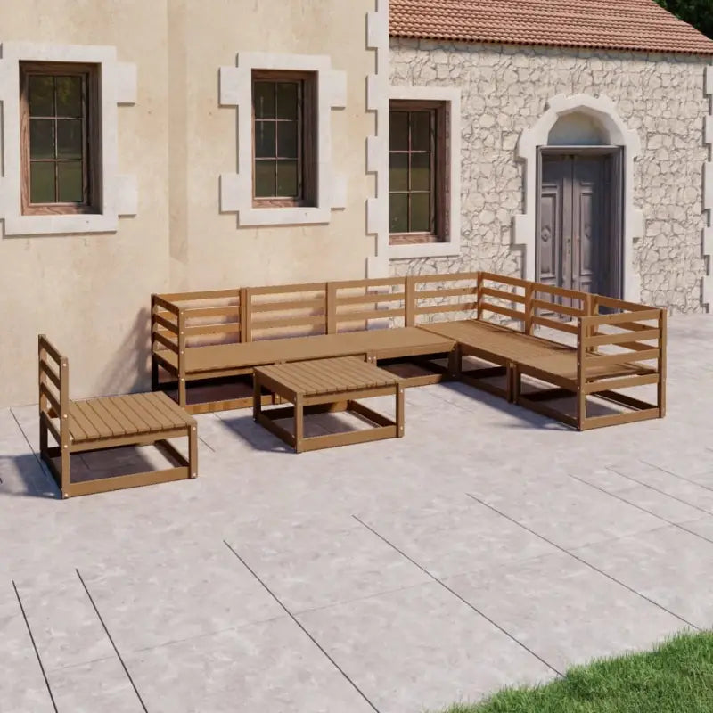 Tuinset van massief grenenhout voor ontspanning en gezelligheid - Honingbruin / Nee - Tuinsets