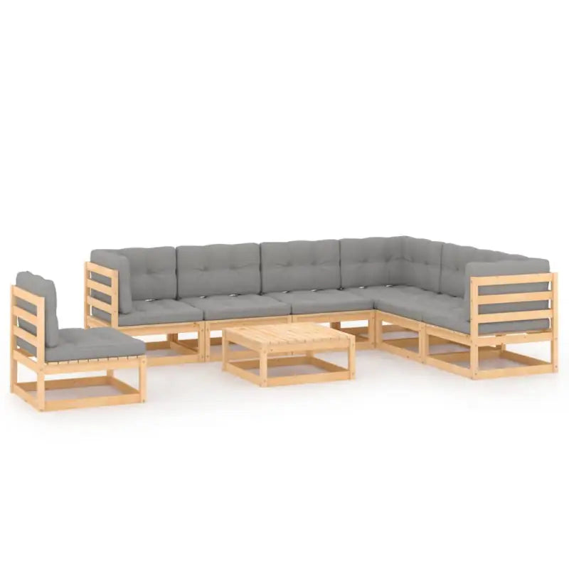 Tuinset van massief grenenhout voor ontspanning en gezelligheid - Naturel / Ja - Tuinsets