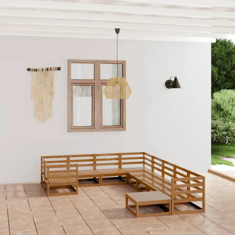 Tuinset van massief grenenhout voor ontspanning en gezelligheid - Honingbruin / Nee - Tuinsets