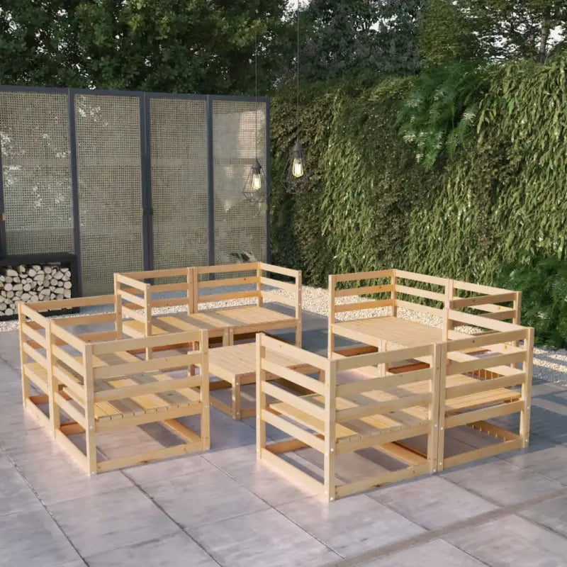 Tuinset van massief grenenhout voor ontspanning en gezelligheid - Naturel / Nee - Tuinsets