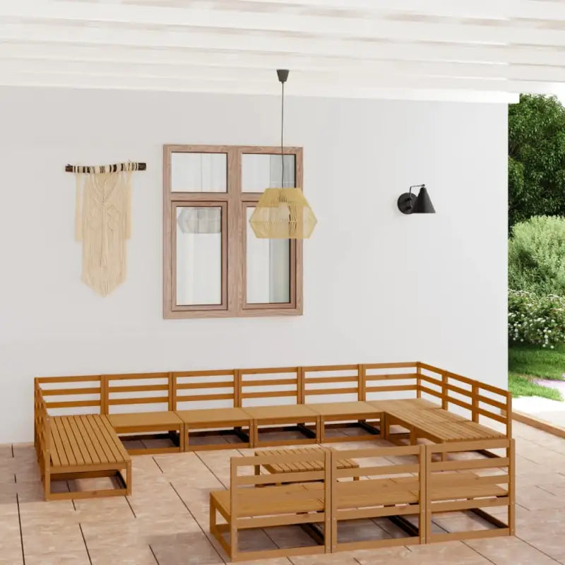 Tuinset van massief grenenhout voor ontspanning en gezelligheid - Honingbruin / Nee - Tuinsets
