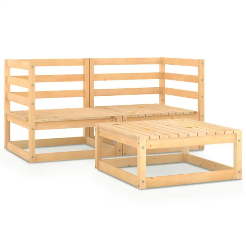Tuinset van massief grenenhout voor ontspanning en gezelligheid - Naturel / Nee - Tuinsets