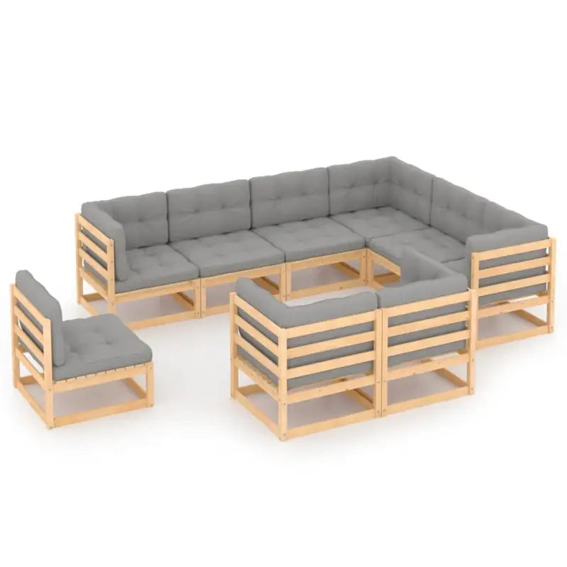 Tuinset van massief grenenhout voor ontspanning en gezelligheid - Naturel / Ja - Tuinsets
