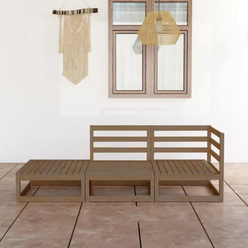 Tuinset van massief grenenhout voor ontspanning en gezelligheid - Honingbruin / Nee - Tuinsets