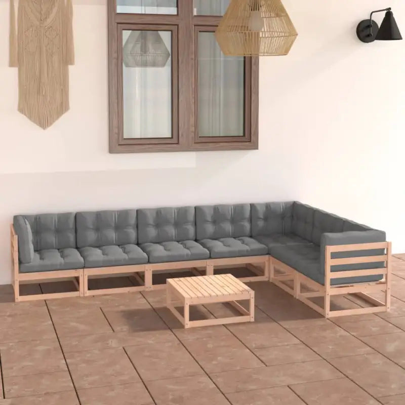 Tuinset van massief grenenhout voor ontspanning en gezelligheid - Naturel / Ja - Tuinsets