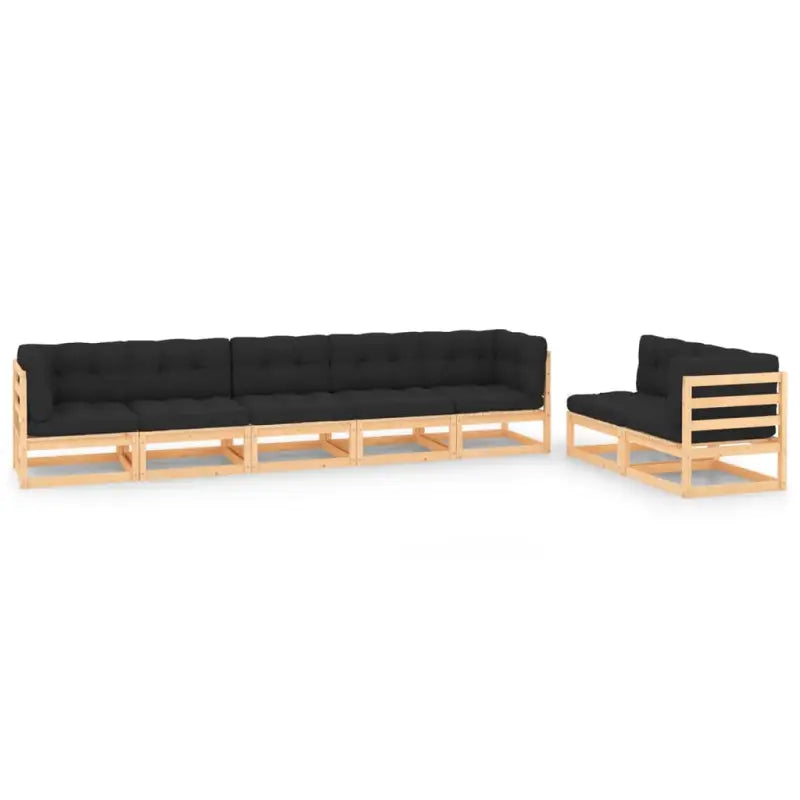 Tuinset van massief grenenhout voor ontspanning en gezelligheid - Naturel en antraciet / Ja - Tuinsets