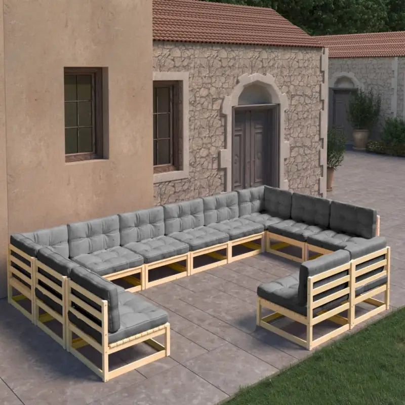 Tuinset van massief grenenhout voor ontspanning en gezelligheid - Naturel / Ja - Tuinsets