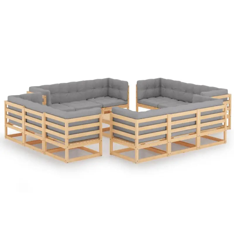 Tuinset van massief grenenhout voor ontspanning en gezelligheid - Naturel / Ja - Tuinsets
