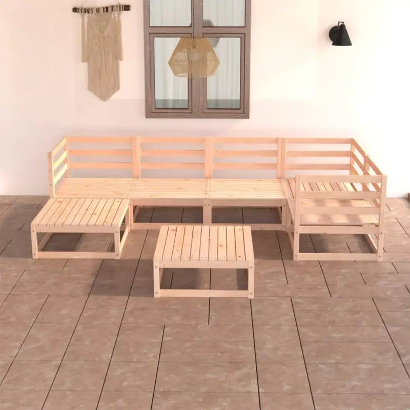 Tuinset van massief grenenhout voor ontspanning en gezelligheid - Naturel / Nee - Tuinsets