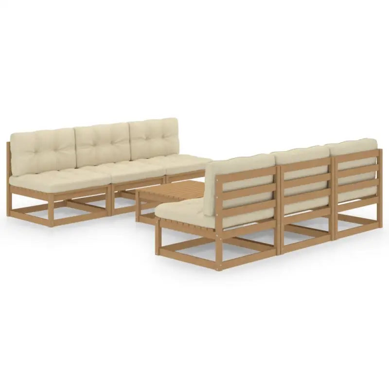 Tuinset van massief grenenhout voor ontspanning en gezelligheid - Honingbruin / Ja - Tuinsets