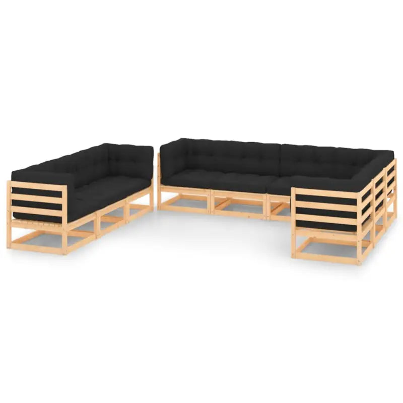 Tuinset van massief grenenhout voor ontspanning en gezelligheid - Naturel en antraciet / Ja - Tuinsets