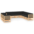 Tuinset van massief grenenhout voor ontspanning en gezelligheid - Naturel en antraciet / Ja - Tuinsets