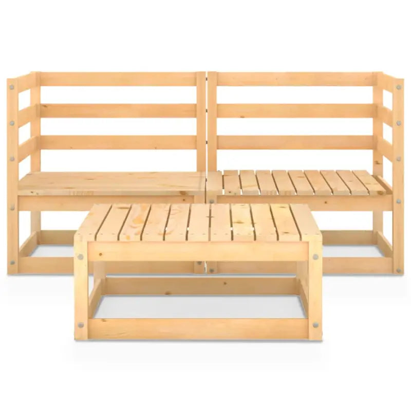 Tuinset van massief grenenhout voor ontspanning en gezelligheid - Naturel / Nee - Tuinsets