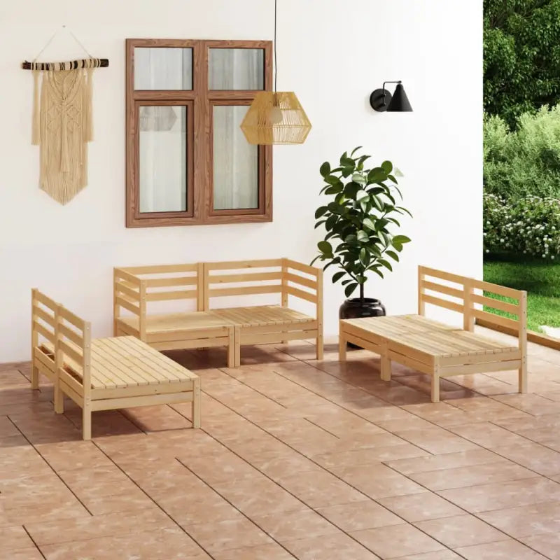 Tuinset van massief grenenhout voor ontspanning en gezelligheid - Bruin - Tuinsets