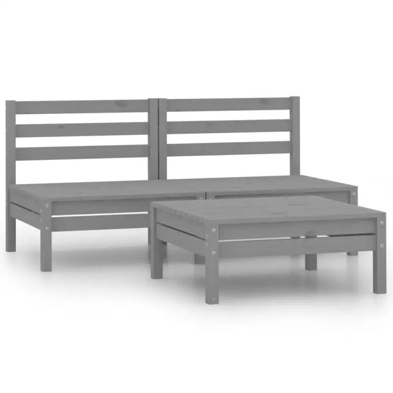 Tuinset van massief grenenhout voor ontspanning en gezelligheid - Grijs - Tuinsets