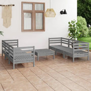 Tuinset van massief grenenhout voor ontspanning en gezelligheid - Grijs - Tuinsets