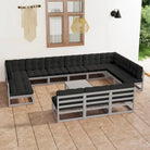 Tuinset van massief grenenhout voor ontspanning en gezelligheid - Grijs / Ja - Tuinsets