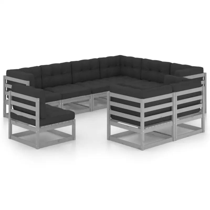 Tuinset van massief grenenhout voor ontspanning en gezelligheid - Grijs / Ja - Tuinsets