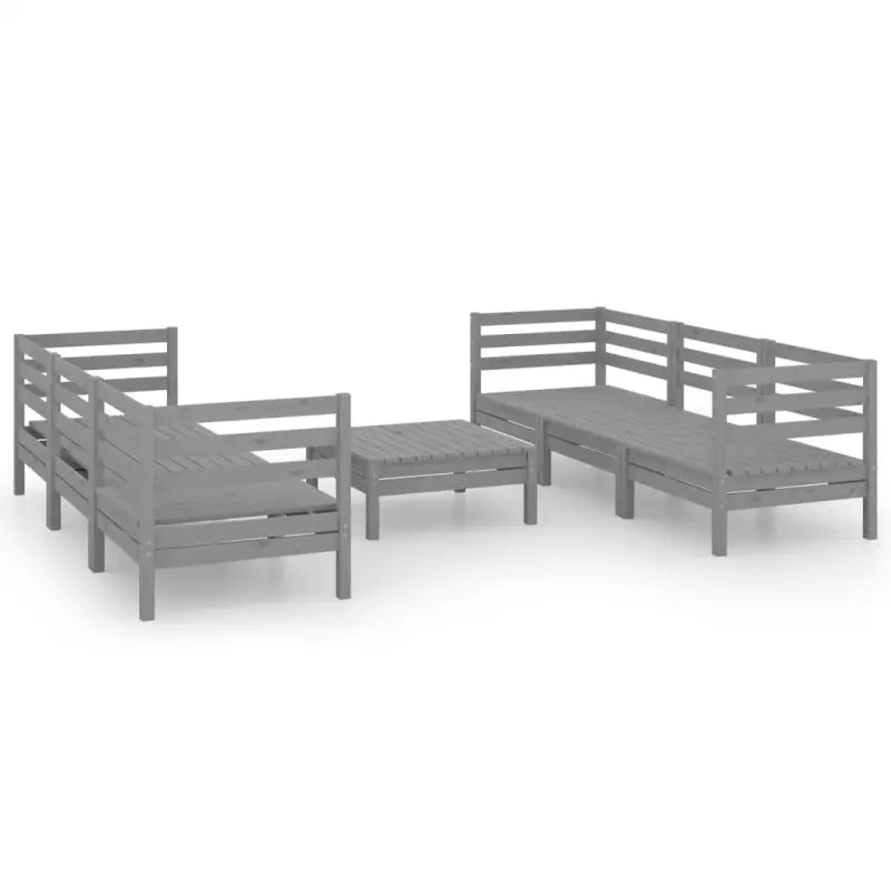 Tuinset van massief grenenhout voor ontspanning en gezelligheid - Grijs - Tuinsets